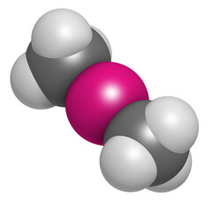 Dimethylmercury  (organomercury compound), chemical structure.