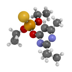Diazinon organophosphate insecticide molecule.
