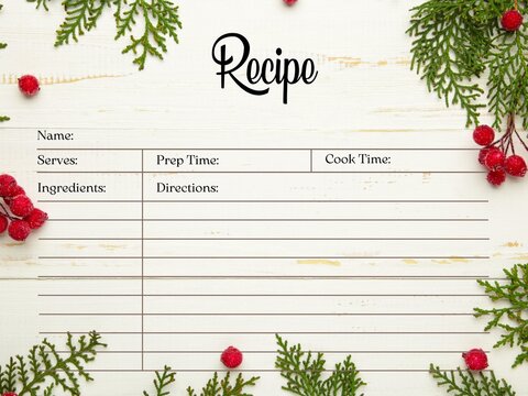 Recipe Card, Blank Recipe Book Printable Template, Pages Sheet Organizer Binder, DIY, Kitchen Cookbook