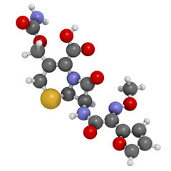 Cefuroxime second generation cephalosporin antibiotic, chemical structure.