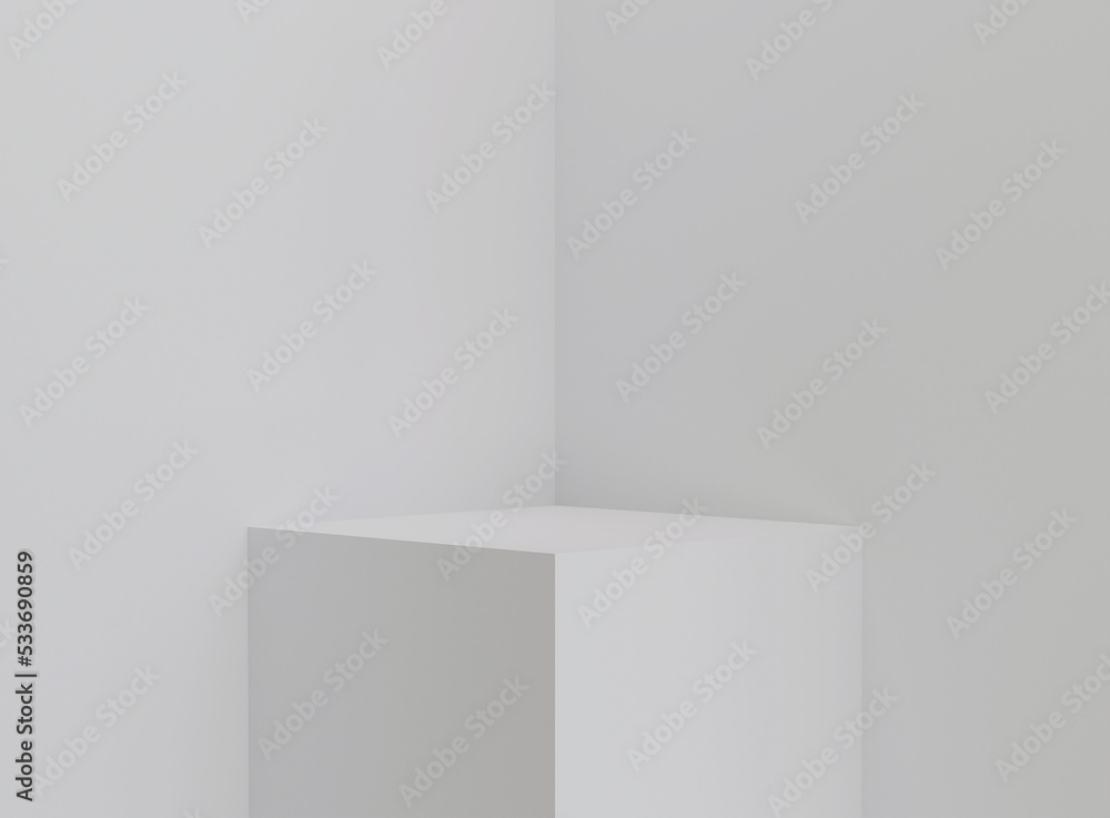 Poster empty cylinder podium on minimal background. abstract minimal scene with geometrical forms. design f