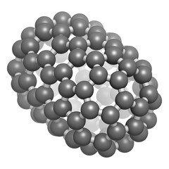 Fullerene C100 molecule, chemical structure.