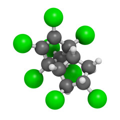 Chlordane banned pesticide molecule. Highly toxic and carcinogenic insecticide.