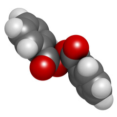 Benzoyl peroxide acne treatment drug, chemical structure.