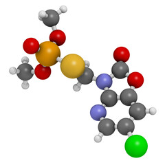 Azamethiphos pesticide molecule. Used in flypaper, veterinary medicine, etc.