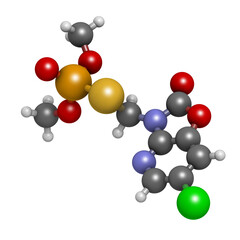 Azamethiphos pesticide molecule. Used in flypaper, veterinary medicine, etc.