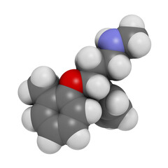 Atomoxetine attention-deficit hyperactivity disorder (ADHD) drug, chemical structure.