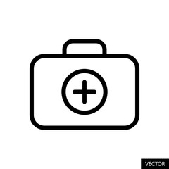 First Aid Kit vector icon in line style design for website design, app, UI, isolated on white background. Editable stroke. Vector illustration.