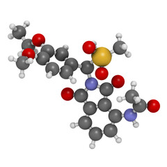 Apremilast investigational psoriasis drug, chemical structure.