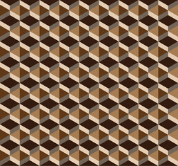 3d seamless geometric pattern background design vector on light dark brown and beige color 
