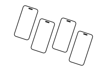 Realistic blank phone illustration. UI UX app presentation. 3D Render.