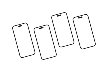 Realistic blank phone illustration. UI UX app presentation. 3D Render.