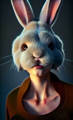 Obraz premium Bunny girl. An animal in a human video. Furry. 