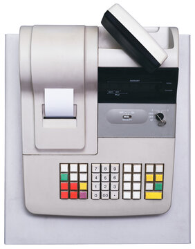 cash register isolated on white
