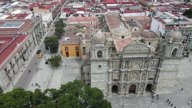 Aerial view of Cathedral of Oaxaca; Mexico