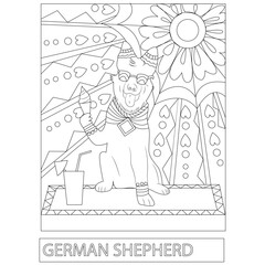 funny dog coloring page for kids