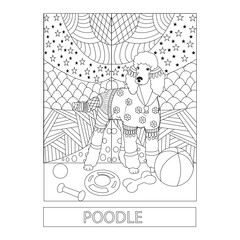 funny dog coloring page for kids