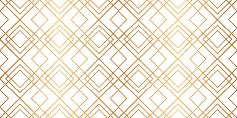 Diamond seamless pattern. Repeated gold fancy background. Modern art deco texture. Repeating gatsby patern for design prints. Repeat geometric wallpaper. Abstract geo lattice. Vector illustration