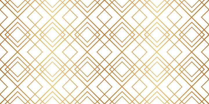 Diamond seamless pattern. Repeated gold fancy background. Modern art deco texture. Repeating gatsby patern for design prints. Repeat geometric wallpaper. Abstract geo lattice. Vector illustration