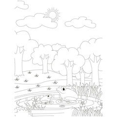 funny animal coloring page for kids