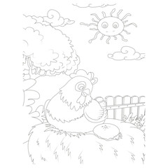 funny animal coloring page for kids