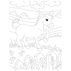 Fototapeta na wymiar funny animal coloring page for kids