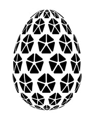 Egg decoration in black color. PNG with transparent background. 