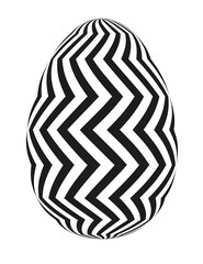 Egg decoration in black color. PNG with transparent background. 