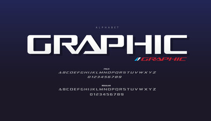 Fototapeta premium Modern urban alphabet fonts. Typography sport, technology, fashion, digital, future creative logo font.