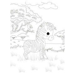 funny animal coloring page for kids