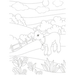 funny animal coloring page for kids