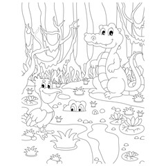 funny animal coloring page for kids