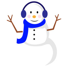 snowman with broom transparent background