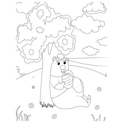 funny animal coloring page for kids
