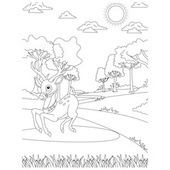 funny animal coloring page for kids