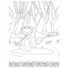 Obraz premium funny animal coloring page for kids