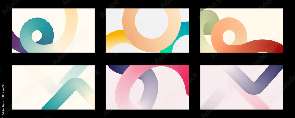 Aufkleber Set of abstract blending color for background design. Collection of line color gradient for poster, flayer, banner and print.