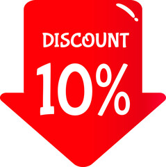 Discount 10% - creative illustration with discount concept for sale, promotion, offer and others