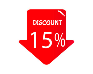 Discount 15% - creative illustration with discount concept for sale, promotion, offer and others