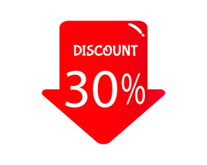 Discount 30% - creative illustration with discount concept for sale, promotion, offer and others