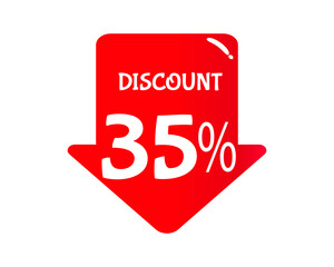 Discount 35% - creative illustration with discount concept for sale, promotion, offer and others