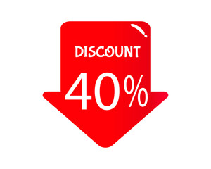 Discount 40% - creative illustration with discount concept for sale, promotion, offer and others