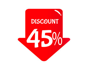 Discount 45% - creative illustration with discount concept for sale, promotion, offer and others