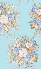 Classic Popular Flower Seamless pattern background.Perfect for wallpaper, fabric design, wrapping paper, surface textures, digital paper.