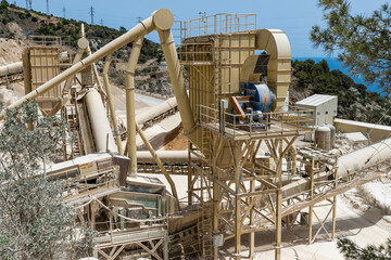 Cement factory. Overview of large concrete plant
