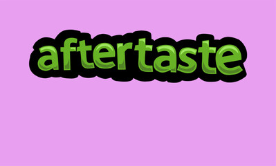AFTERTASTE writing vector design on a pink background