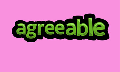 AGREEABLE writing vector design on a pink background - obrazy, fototapety, plakaty