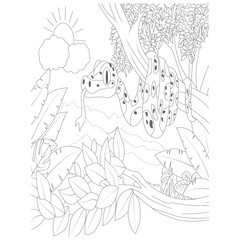 Fototapeta premium funny animal coloring page for kids