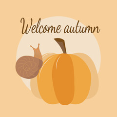 Gift greetings card with minimalistic design and autumn mood