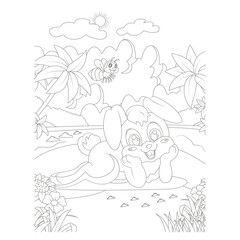 funny animal coloring page for kids